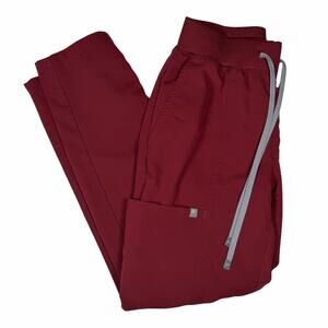 Fabletics Scrub Pants Womens S Wine Ion Performance Stretch Drawstring Nurse